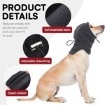 Dog Calming Hoodie - No Shake Ear Wraps for Dogs, Anxiety Relief & Noise Protection, Pet Ear Cover for Thunderstorms, Firework, Grooming, Force Drying, Darkgrey L - Image 3