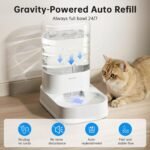 PAWGETHER® Automatic Cat Water Dispenser with 1 Filter Gravity Water Bowl for Dogs, 1 Gallon/3.5L Dog Water Bowl Dispenser, Cat Waterer, Easy to Fill - Image 3