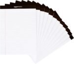 Amazon Basics Wide Ruled Lined Writing Note Pads for Office Supplies, 8.5" x 11.75", White, 12-Pack of 50 Perforated Sheets - Image 2