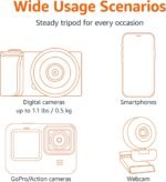 Amazon Basics Portable and Flexible Tripod with Wireless Remote and Smartphone Clamp, 10-inch, Black - Image 4