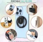 Doflyesky Magnetic Phone Ring Holder with Magsafe, Double Adjustable Gym Finger Ring Grip, Removable Phone Grip, for iPhone, iPad and Smartphones, Compatible with Magnetic Car Mount (Colorful) - Image 8