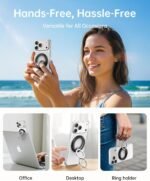 SYNCWIRE Magnetic Phone Ring Holder, for MagSafe Phone Grip Stand Kickstand | 360° Rotation, Double-Sided Magnet, Cell Phone Grip Finger Holder, for iPhone 17 16 15 14 13 12 Pro Max, MagSafe Accessories - Image 7
