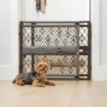 MYPET Paws Portable Pet Gate: 26-40" Wide Expandable, Pressure Mounted No Tools Needed, Durable Dog Gate for Doorways, Made in USA, 23" Tall, Fieldstone Gray - Image 2