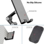 Phone Stand, Foldable Cell Phone Stand Holder for Desk Office Accessories Adjustable Height and Angle iPhone Stand Compatible with 4"-13" Phones iPad Tablet - Black - Image 3