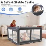 Foldable Baby Playpen Portable Travel Play Yard, Dark Gray | Safety Play Yard for Babies & Toddlers, Indoor & Outdoor Use, Carry Bag Included, Collapsible, Portable，Sturdy & Secure - Image 3