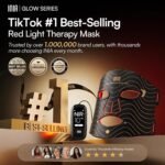 INIA Red Light Therapy Mask for Face, 850nm NIR, Red/Blue LED Light 4 Modes | Visible Results in Just 4 Weeks, 220 LEDs, 105mW/cm² Output, 2600mAh Rechargeable Battery, 10-30min Timer, Auto Shut-off - Image 3
