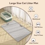 Garoopion Silicone Cat Litter Mat 34×22 inch, Easy to Clean, Gray | Waterproof Silicone Mat with Raised Edges, Catch Litter, Protect Floor from Urine, Multi-Use for Dog/Sink/Kitchen/Boots - Image 5
