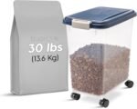 IRIS USA Dog Food Storage Container, Up to 30 lbs, Navy, Made in USA | Wheels for Mobility, Airtight Seal, BPA-Free, Best for Bird Seed, Cat food, Cat Litter, Chicken Feed, Pellets - Image 4