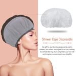 Flaxseed Deep Conditioning Heat Cap - Boloye Cordless 100% Safe Microwave Hot Cap for Natural Curly Textured Hair Care, Drying, Styling, Curling, Universal size (10 PCS One-time shower cap) (Black) - Image 6