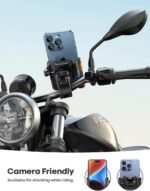 Lamicall Motorcycle Bike Phone Mount, 1s Lock Bike Phone Holder | Camera Friendly Bicycle Phone Clip, Scooter Phone Holder Gifts for iPhone Pro Max, Galaxy S25 Ultra, 4.7-7" Phones, Orange - Image 3