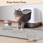 Garoopion Silicone Cat Litter Mat 34×22 inch, Easy to Clean, Gray | Waterproof Silicone Mat with Raised Edges, Catch Litter, Protect Floor from Urine, Multi-Use for Dog/Sink/Kitchen/Boots - Image 3
