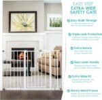 Regalo Safety 29"-49" Extra Wide Baby Gate, Bottom of Stairs & Doorways | Pressure Mounted with Door, For Babies, Toddlers & Pets, White, Tested & Trusted for 30 Years - Image 5
