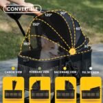 Zoosky 3 in 1 Dog Stroller, Folding Pet Stroller w/Removable Carrier | Small/Medium Dogs and Cats, Waterproof, All-Terrain & 2 Sun Shades, Car Seat, 360° Breathable Mesh - Image 4