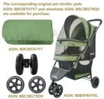ROODO 3 Wheel Pet Stroller Best Lightweight Foldable Compact Portable Jogger All Terrain Travel Pet Gear Puppy Kitty Stroller for up to 30lbs Medium Small Dogs and Cats(Green) - Image 9