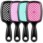 4 Pack Vented Detangling Hair Brush - Detangler Hairbrush with Soft Bristles for Effortless Tangle Free - Ideal for Wet Dry or Curly Damaged Hair for Women Men Kids - Image 2