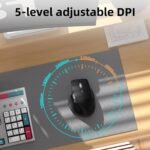 INFINMIND Ergonomic Wireless Bluetooth Mouse with 6 Programmable Buttons(Mac/Windows), Multi-Device, Flying Scroll & Side Wheel, 5 Level DPI, Rechargeable Silent Mice for Laptop, PC, Tablet, MacBook. - Image 3