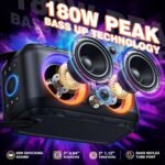 W-KING Party Bluetooth Speaker Boom Box, 180W Max Big Large Speaker | 105dB Loudest Wireless Outdoor Portable Speaker 4 Drivers with 2*4.04'' Subwoofer, 80W HD Huge Deep Bass, IPX5/24H/EQ/USB/TF - Image 3