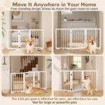 Free Standing Dog Gate Indoor, Foldable Dog Gate for Stairs Doorways | 3-Panel Freestanding Pet Gate with Support Feet for Stability, Folding Puppy Gate Easy to Move, Doggy Gate 54"x24", White - Image 3