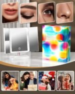 BERTHALESS Makeup Mirror Vanity Mirror with Lights, 1X 2X 3X Magnification | 14.4"L x 9.1"W, 2400mAh,76 LEDs,3-Color Lights, HD View for Skincare,Dorm Essential,Birthday Gifts for Mom,Women,Wife,Girls - Image 9