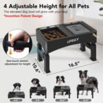 UPSKY 2-in-1 Elevated Dog Bowls Set with 4 Height Adjustable Stand, Balck | No Spill Water Bowl, Slow Food Bowl, No-Splash, Anti-Slip, Dishwasher Safe, Folding Design, Suitable for Small Medium Dogs - Image 3