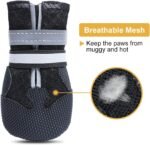 Dimicoo Breathable Dog Boots for Medium Large Dogs,Non-Slip Dog Shoes for Summer Hot Pavement,Lightweight Paw Protector Dog Booties for Outdoor & Indoor Hardwood Floors - Image 3