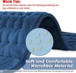 Electric Heating pad with 6 Heat Settings, Auto Shut Off, Dry Electric Heating for Back Neck Knee Arms Legs Shoulder Heat Pads for Christmas Birthday Father's Day Mother's Day (24"X12", Dark Blue) - Image 3