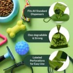 Reli. Biodegradable Dog Poop Bags w/Holder (1200 Count - 80 Rolls Bulk) | Leash Clip Dispenser | 9x13" Large Dog Bags for Poop | Green Eco-Friendly Oxobiodegradable Waste Disposal Refills (Unscented) - Image 5