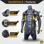 KwikSafety - Charlotte, NC - SUPERCELL Safety Harness [3 D-RINGS] Full Body Safety Harness Fall Protection Kit ANSI OSHA - Image 3