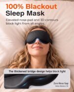 Blackout Weighted Eye Mask for Sleeping, 3D Contoured Sleep Mask for Women | Soft Breathable, Gentle-Pressure, Deep Cups, Adjustable Elastic Strap, Zero Eye Pressure, Eyelash Friendly for Travel, Black - Image 3