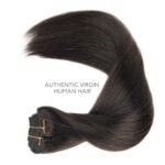 WENNALIFE Clip in Hair Extensions Real Human Hair, 18 Inch 120g 7pcs Human Hair Extensions Clip Ins, Dark Brown Coloured Remy Hair - Image 7
