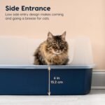 IRIS USA XX-Large Side Entry Cat Litter Box, Navy | Multi-Cat Use, Extended Length Design, Extra Room Interior, Jumbo Capacity Pan, Comfortable Space, Multiple Cat Ready - Image 10