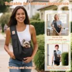 Tomkas Small Dog Sling Carrier - Classic Pocket & Classic Strap - Wrap Carrier - for 3-10 lbs Pets(Black) - Image 3