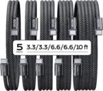 LISEN USB C to USB C Cable, 5-Pack [3.3/3.3/6.6/6.6/10FT] 60W Fast Charging | for iPhone 17/16/15 Series, iPad, Galaxy S26/S25/S24, 5 Pack Gifts for Home, Office, Bed, Car and Travel Charger Cord, Black - Image 2