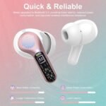 Wireless Earbuds, Bluetooth 5.4 Headphones HiFi Stereo, Bluetooth Earbuds | With ENC Noise Cancelling Mic, IP7 Waterproof in Ear Earphones, 48H, LED Display Ear buds for Pad Phones Workout, Rose Gold - Image 3