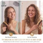 ORW Fine Tooth Comb with Handle, Bamboo Detangling Comb for Fine Hair, Anti Static Styling Comb, Wet & Dry Hair - Image 6