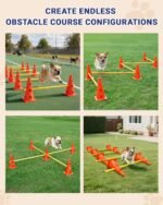 Dog Agility Course Backyard Set, Dog Agility Hurdle Cone Set | Height Adjustable Crossbar for Rehabilitation & Beginners, Dog Agility Equipment for Dog Obstacle Course - 12 Inch Orange - Image 6