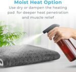 Pure Enrichment PureRelief Ultra-Wide Microplush Heating Pad - 20” x 24” XXL Size & 6 Heat Settings for Temporary Neck, Shoulder & Back Pain Relief - Moist Heat Option & Machine Washable (Gray) - Image 6