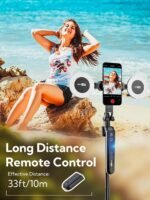 70.9" Auto Face Tracking Tripod 360° Rotation w/Light(UTK-02) | Phone Tripod for iPhone & Android,No App Needed,w/ Remote Control,Gesture Control,LED Light,1/4"Screw Mount,Video Recording - Image 7