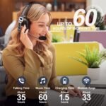 Sarevile Trucker Bluetooth Headset, V5.2 Wireless Headset with Upgraded Microphone AI Noise Canceling, On Ear Bluetooth Headphone with Mute for Driver Office Call Center (Black) - Image 7