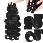 15A Raw Indian Human Hair Bundles Body Wave Bundles Human Hair,Triple Lifespan Virgin Remy Hair,No Tangle Shedding,Keep Texture Silky Soft After Multiple Washes (3 Bundles Natural Black, 20 22 24) - Image 3