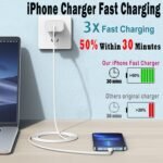 iPhone Charger Fast Charging,iPhone Fast Charger 2Pack Type C Fast Charger Block Plug Adapter 6FT USB-C to Lightning Cable Cord for iPhone14/13/13 Pro/12 Pro/12 Pro Max/11/Xs Max/XR/X/SE,iPad,AirPods - Image 3
