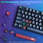 Redragon Mechanical Gaming Keyboard Wired, 11 Programmable Backlit Modes, Hot-Swappable Red Switch, Anti-Ghosting, Double-Shot PBT Keycaps, Light Up Keyboard for PC Mac - Image 6