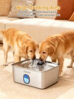 SIBAYS 4Gal/15L Large Dog Water Fountain, Stainless Steel Pet Fountain with Water Window & LED Light, Ultra Quiet Automatic Dog Water Bowl Dispenser for Large Dogs & Multi-pet, Easy to Clean FS76 - Image 8
