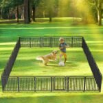 New Thickened Version Dog Playpen, 32 Inch Dog Fences for The Yard, Portable Outdoor Dog Playpen for Large/Medium/Small Dogs, Foldable Metal Dog Dlaypen, with Doors (16 Panels, 32 Inch) - Image 7