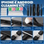 Upgrade Phone Cleaning Kit 47PCS, iPhone Cleaning Kit, Airbud AirPods Cleaning Kit, Keyboard, Charging Port Cleaner for Apple Lightning/Android USB-C - Includes Putty, Cloth & Wipes (Black) - Image 3