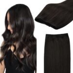 GOO GOO Sew In Hair Extensions Real Human Hair Thick, Add Volume 20In 100g | Double Weft Hair Extensions, 2 Dark Brown, Remy Hair Durable Wedding Party Daily Wear - Image 2