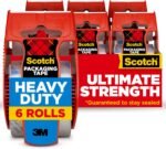 Scotch Heavy Duty Shipping Packing Tape, Clear, 1.88 in. x 22.2 yd. | 6 Roll Dispensers, Moving Supplies, Packing Tape for Moving Boxes and Packaging Supplies - Image 2