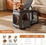 Lekereise Cat Backpack Expandable Pet Carrier Backpack for Small Cats and Dogs, Foldable Dog Carrier Backpack with Inner Safety Leash, Grey - Image 3