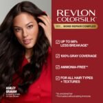 Revlon ColorSilk with Bond Repair Hair Color, 41 Medium Brown, 3pk | Permanent hair color with 100% gray coverage; ammonia free hair dye with bond repair complex and vegan keratin. 3 pack. - Image 4