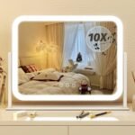 FENNIO Vanity Mirror with Lights 17''x13'' Makeup Mirror with Lights,Vanity Mirror Touch Screen with 3-Color Lighting,Dimmable,for Vanity Desk Tabletop White - Image 2